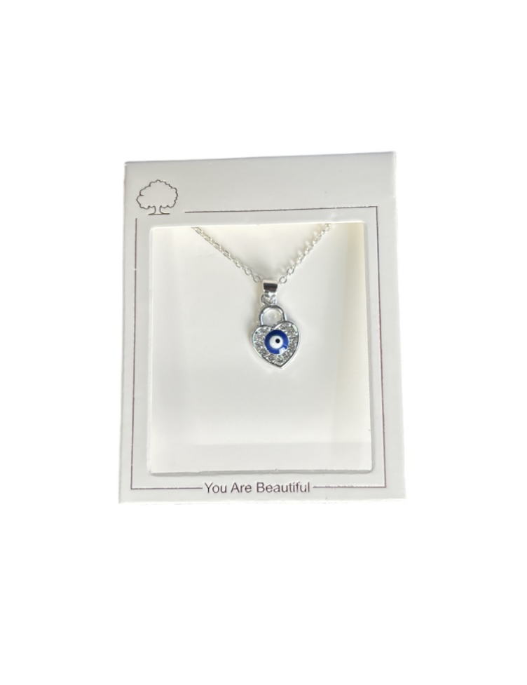 EVIL EYE HEART NECKLACE